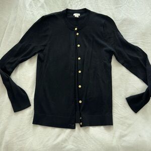 JCrew Black Cardigan with Gold Buttons